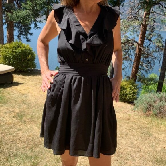 BCBGeneration Blackruffly Babydoll Mini Dress - Picture 2 of 5